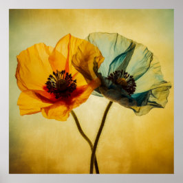 Twee bloemen poster