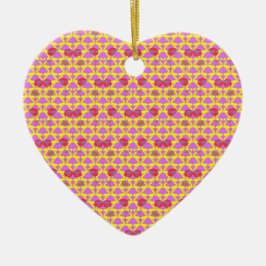Twee Bloemen Rozen Keramisch Ornament (Voorkant)