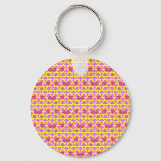 Twee Bloemen Rozen Sleutelhanger (Voorkant)