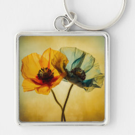 Twee bloemen sleutelhanger