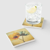 Twee bloemen stenen onderzetter (Zijkant)