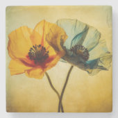 Twee bloemen stenen onderzetter (Voorkant)