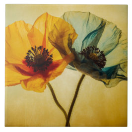 Twee bloemen tegeltje