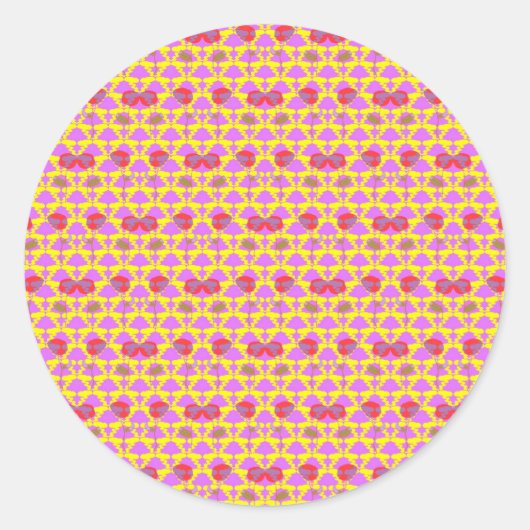 Twee Bloemenrozen Ronde Sticker (Voorkant)