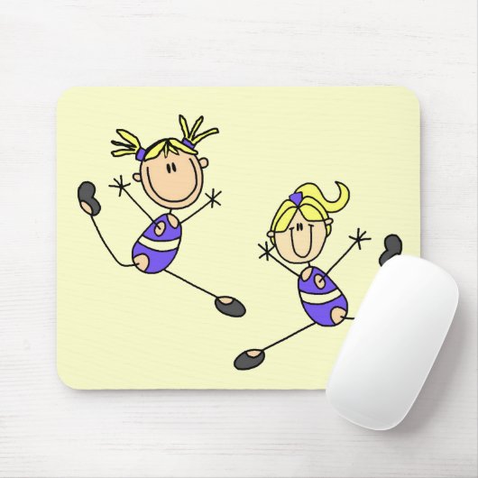 Twee Blond Girl Gymnast Tshirts en cadeaus Muismat (Met muis)