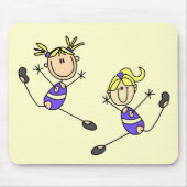 Twee Blond Girl Gymnast Tshirts en cadeaus Muismat (Voorkant)