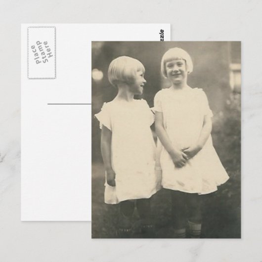 Twee blonde zussen briefkaart (Voorkant / Achterkant)
