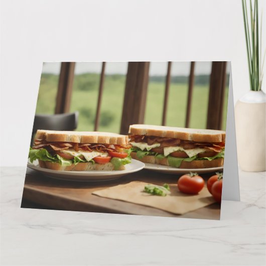 Twee BLT broodjes door venster Kaart (Voorkant)