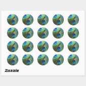 Twee Blue Peacock Feathers Stickers (Vel)