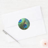 Twee Blue Peacock Feathers Stickers (Envelop)