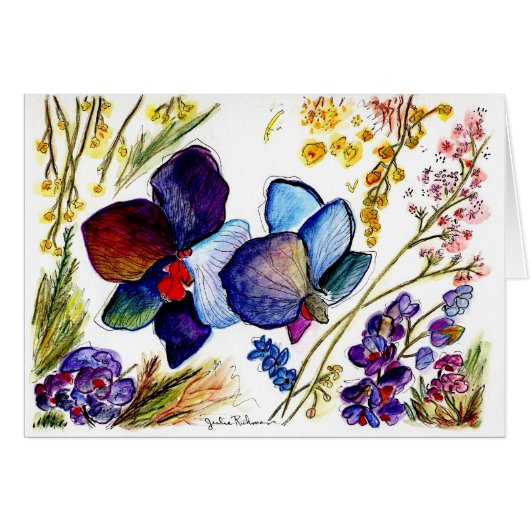 Twee BlueOrchids Card 37-kaart (Voorkant Horizontaal)