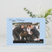 Twee Blule Stripes Holiday Vijf Foto's Kaart (Staand voorkant)