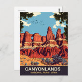 Twee Bob Arch, Canyonlands, Utah, Reizen Briefkaart (Voorkant / Achterkant)