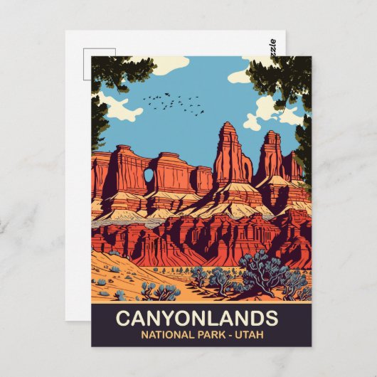 Twee Bob Arch, Canyonlands, Utah, Reizen Briefkaart (Voorkant / Achterkant)
