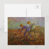 Twee boeren graven door Vincent van Gogh Briefkaart (Voorkant / Achterkant)