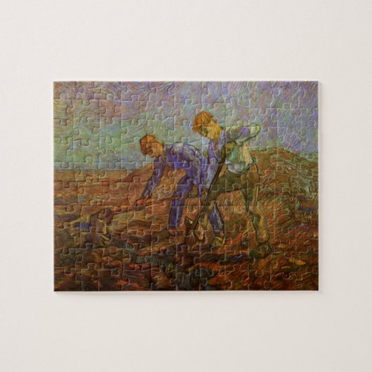 Twee boeren graven door Vincent van Gogh Legpuzzel (Horizontaal)