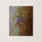 Twee boeren graven door Vincent van Gogh Legpuzzel (Verticaal)