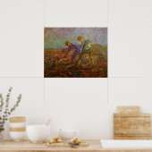 Twee boeren graven door Vincent van Gogh Poster (Keuken)