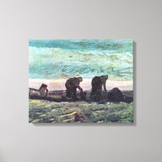 Twee boeren van Vincent van Gogh Canvas Afdruk (Voorkant)