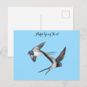 Twee boerenzwaluwen Gepersonaliseerd Briefkaart (Voorkant / Achterkant)