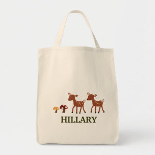 TWEE BOEST DEER Grocery Canvas tas - voeg een NAAM