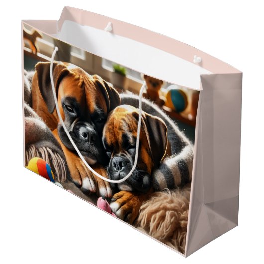 Twee boksers, één hart groot cadeauzakje (Achterkant Gekanteld)