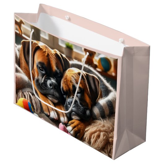 Twee boksers, één hart groot cadeauzakje (Voorkant Gekanteld)