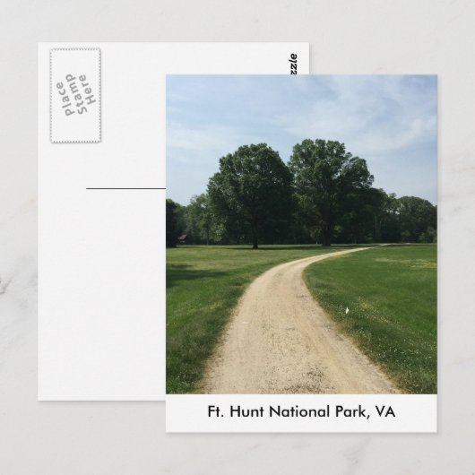 Twee bomen bij Ft. Hunt Park Briefkaart (Voorkant / Achterkant)