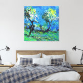Twee bomen in het voorjaar canvas afdruk (Insitu (Slaapkamer))