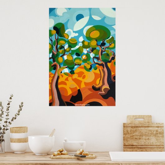 Twee bomen poster (Keuken)
