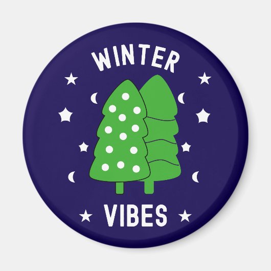 Twee bomen winterse vibes magneet (Voorkant)