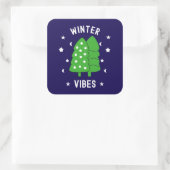 Twee bomen winterse vibes vierkante sticker (Tas)