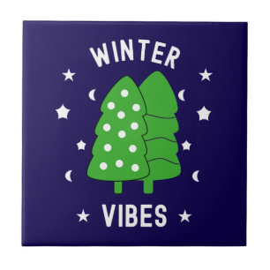 Twee bomen winterstemming tegeltje