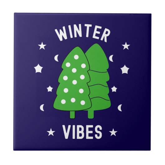 Twee bomen winterstemming tegeltje (Voorkant)