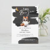 Twee Boo-jee Schattige Ghost Halloween 2e Verjaard Kaart (Staand voorkant)