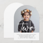 Twee Boog Foto Verjaardag Uitnodiging (Voorkant / Achterkant)