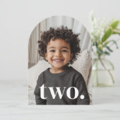 Twee boogfoto's 2e verjaardag kaart (Staand voorkant)