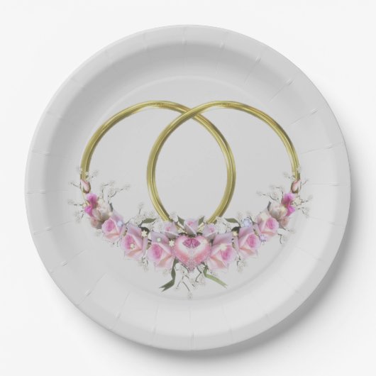 Twee Borden als één ronde binnenpapierwinkel Papieren Bordje (Voorkant)