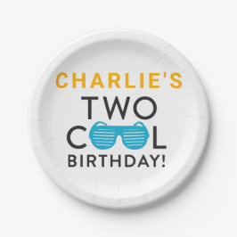 Twee Borden van de tweede verjaardag van de Koel Papieren Bordje