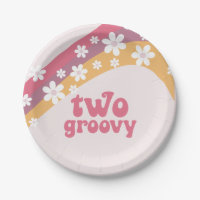 Twee Borden van groovy hippie Daisy Boho Rainbow P