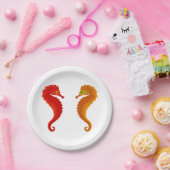 Twee Borden zeepaarden Papieren Bordje (Feest)