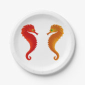 Twee Borden zeepaarden Papieren Bordje (Voorkant)