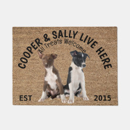Twee Border Collies gepersonaliseerde hond Deurmat