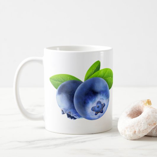 Twee bosbessen koffiemok (Met donut)