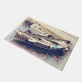 Twee boten in een haven Rustiek Nautisch Medium Deurmat (Schuin)