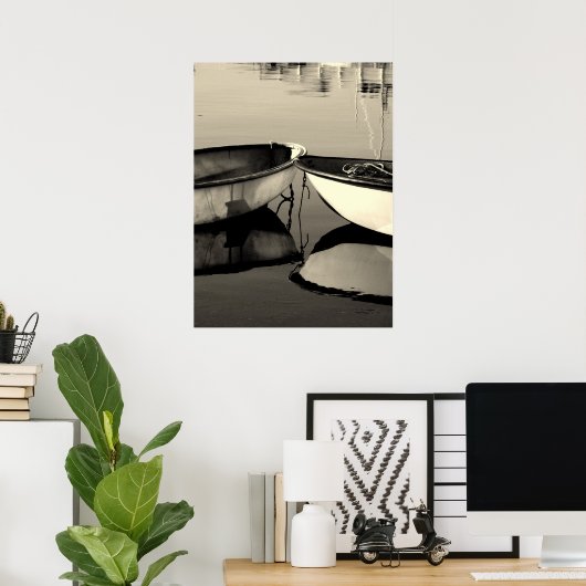 Twee boten op de kust van New England Poster (Thuiskantoor)