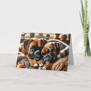 Twee Boxers, Eén Hart: Een Poot-positief Perfecte Feestdagen Kaart