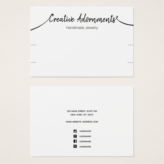 Twee Bracelet Display Signature Script White Visitekaartje (Voorkant /achterkant)