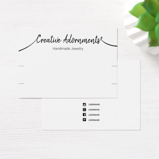 Twee Bracelet Display Signature Script White Visitekaartje (Bureau)