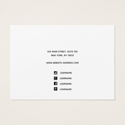 Twee Bracelet Display Signature Script White Visitekaartje (Achterkant)